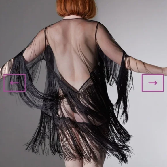 DISCONTINUED Thistle & Spire Fringe Benefits Robe S/XS - Picture 2 of 6